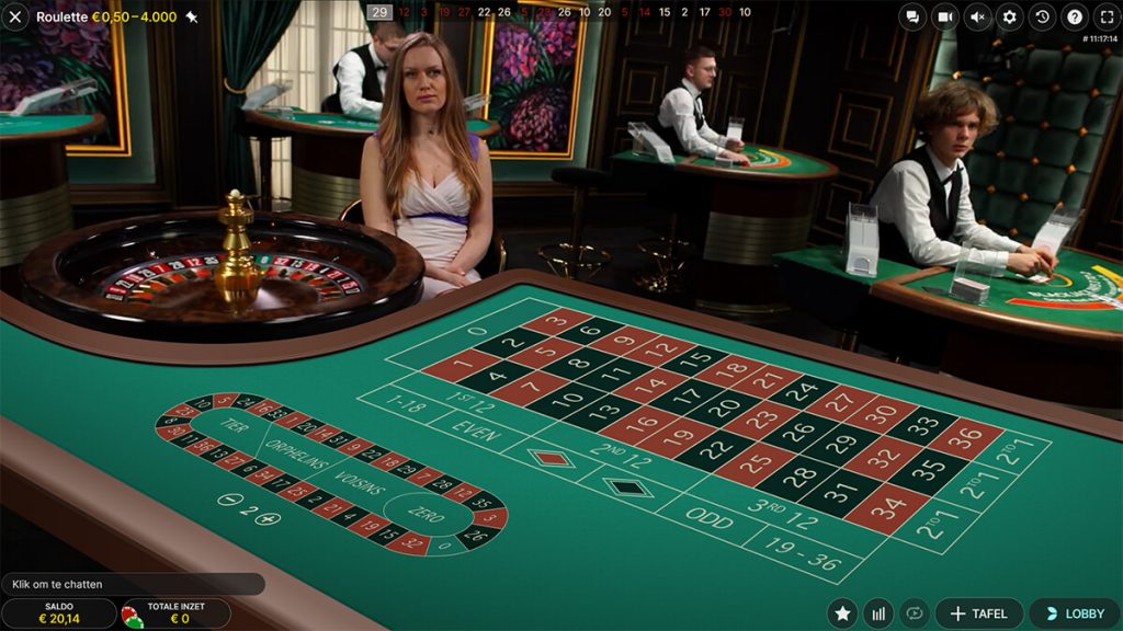 Screenshot van Live Roulette bij Casino777